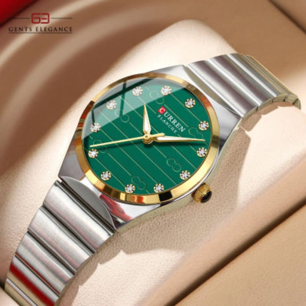 CURREN 9110 top brand watch for women Young luxury ladies watch Round Dial Stainless Steel