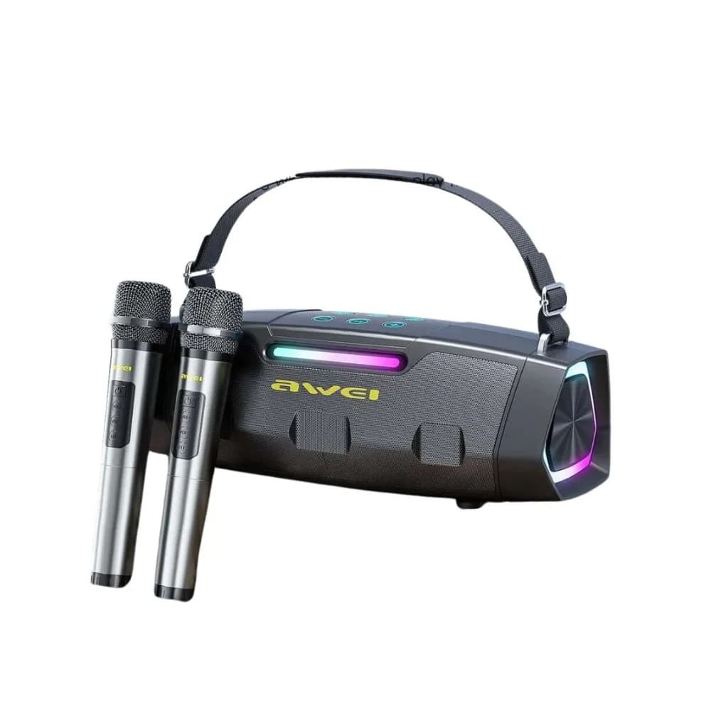 Awei KT28 30W Portable Karaoke Bluetooth Speaker with Dual Wireless Microphone
