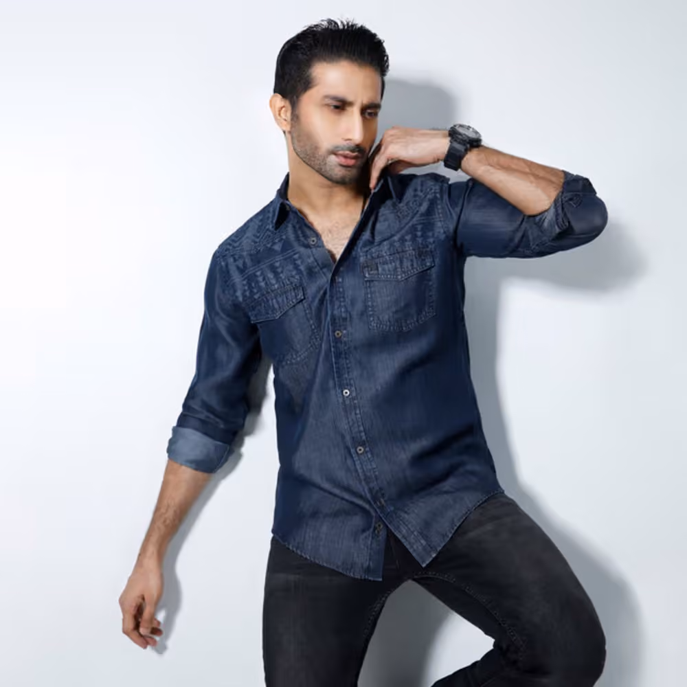 MENS FULL SLEEVE DENIM SHIRT - SLIM FIT