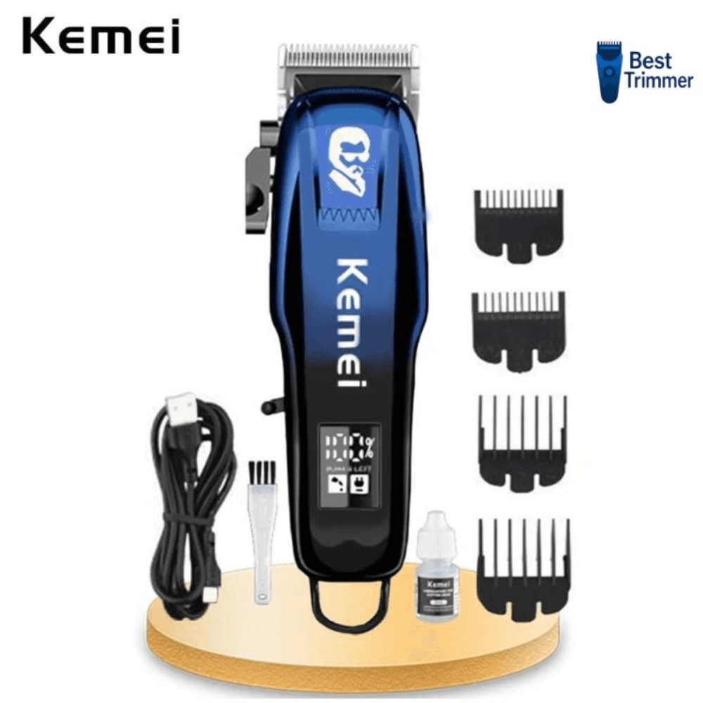 Kemei KM-709A Hair Clipper and Beard Trimmer for Men - Blue & Black