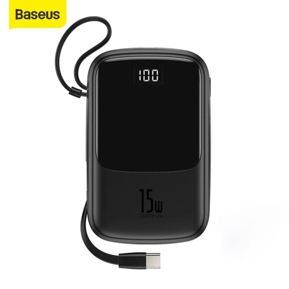 Baseus Qpow 15w Digital Display 3A Power Bank 10000mAh for iPhone Cable