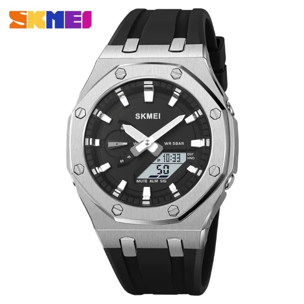SKMEI 2243 Dual Movt Sports Watch for Men Cheap Silicone Wristwatch