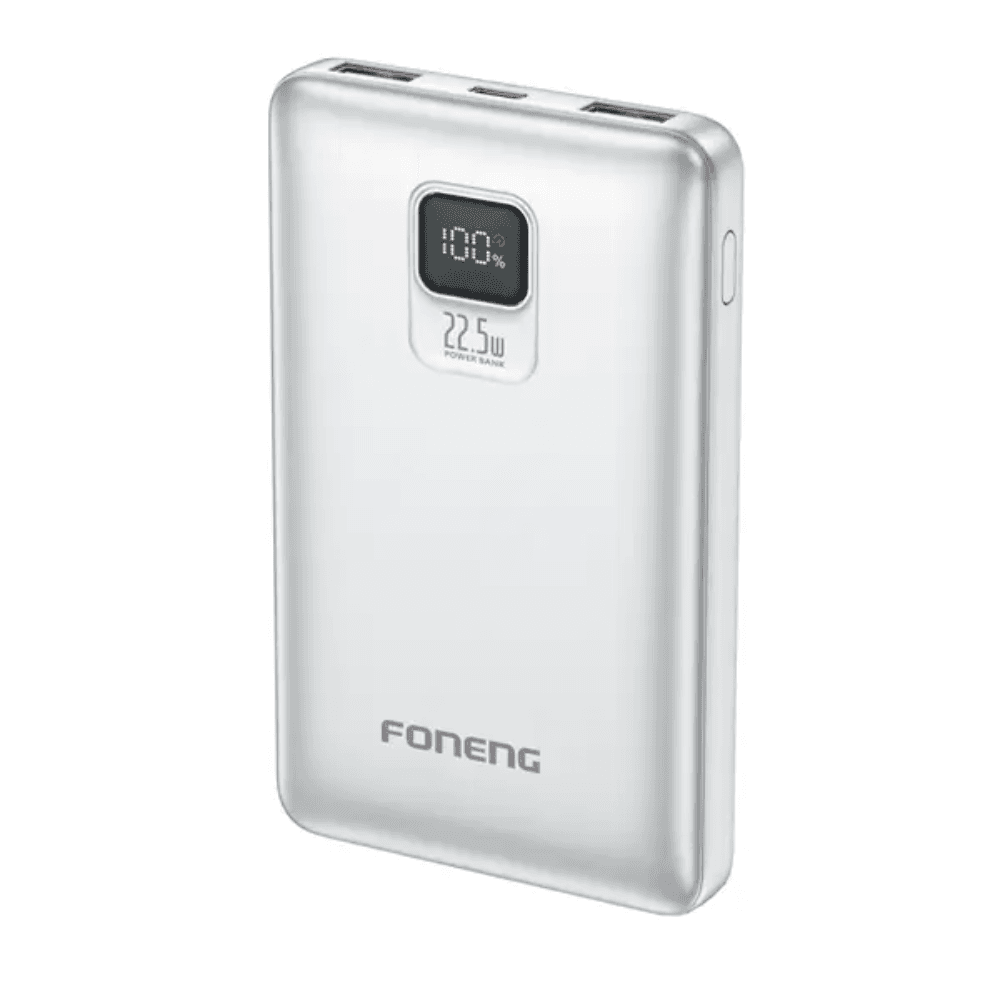 Foneng (PX126) 20000mah 22.5w Fast Charging Portable Power Bank with - Silver