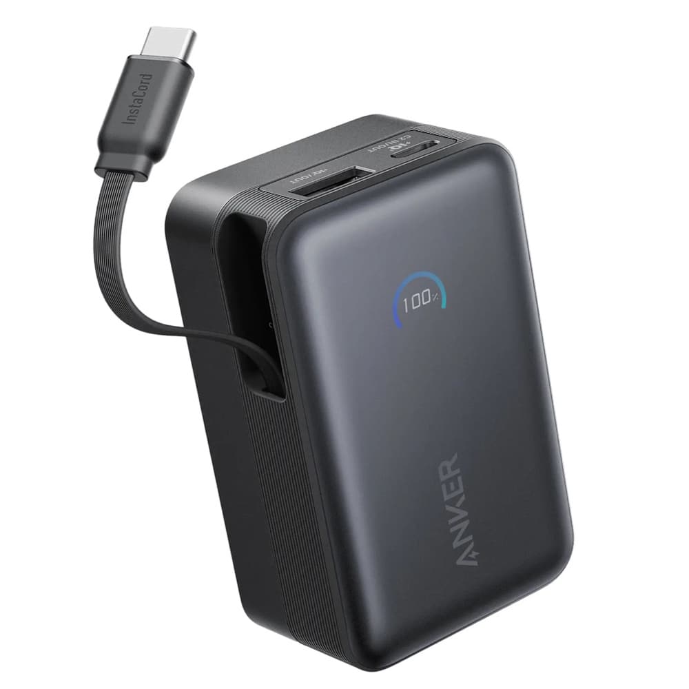 Anker Nano Power Bank (10K, 45W, Built-In Retractable USB-C Cable)