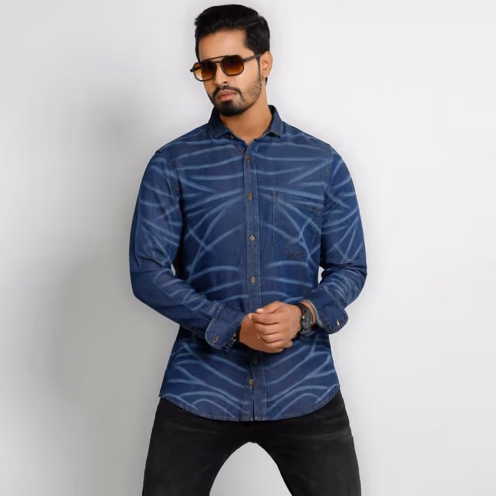 DHEU MENS FULL SLEEVE DENIM SHIRT