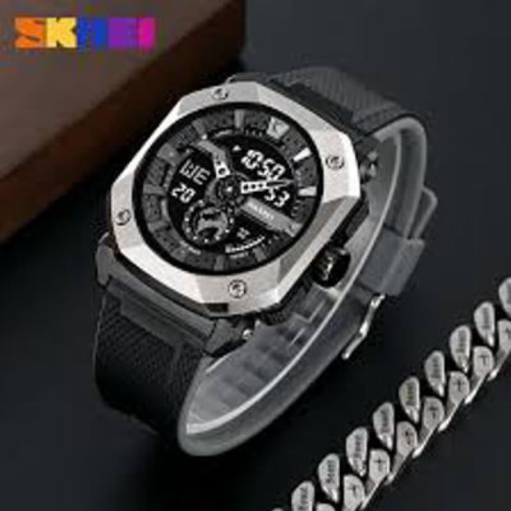 SKMEI MEN DIGITAL WATCH STAINLESS STEEL CASE DUAL TIME SPORTS WATERPROOF WATCH, 2272