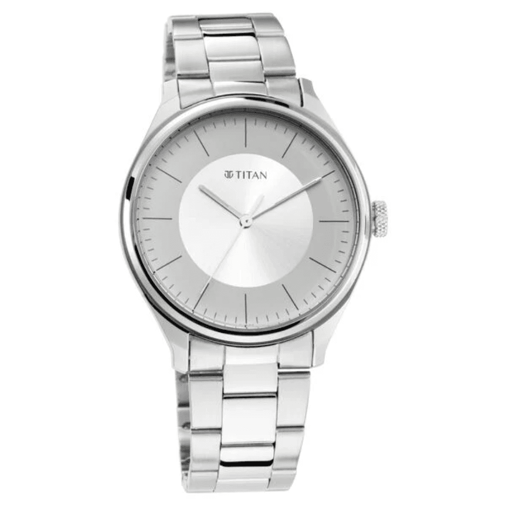 Titan Men's Urban Edge Lustrous Grey Dial Leather Watch (1802SM03)