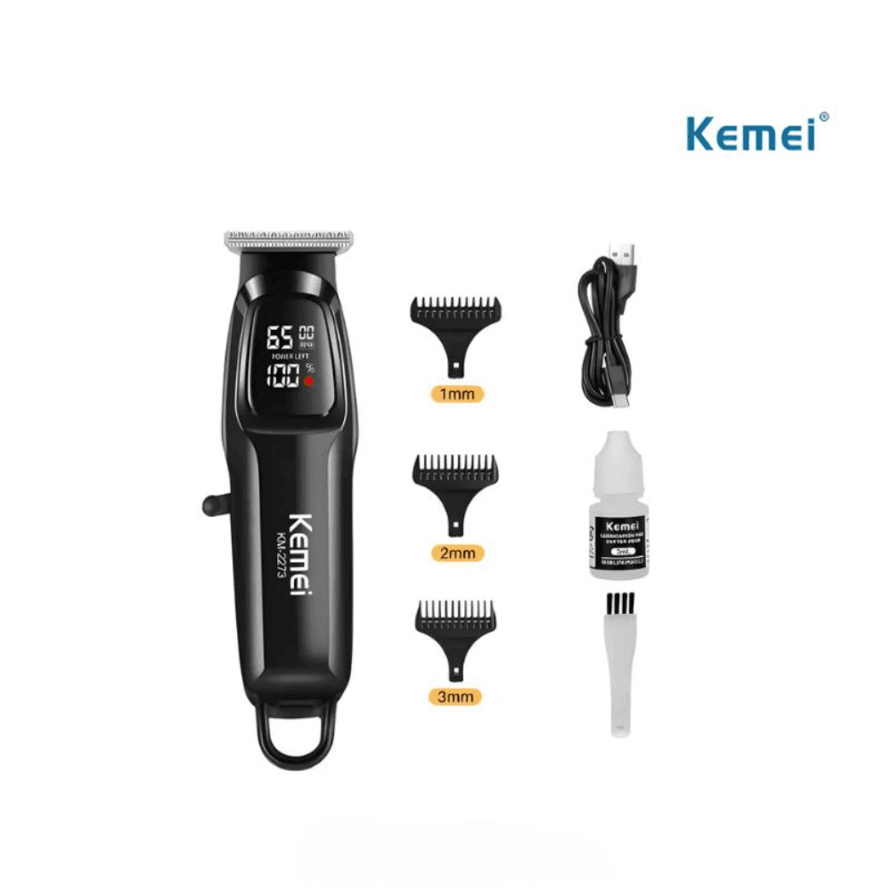 KEMEI KM-2273 Professional Men's Hair Cutting Machine Wireless Trimmer LED Display Home Haircut 1800mah Lithium Battery