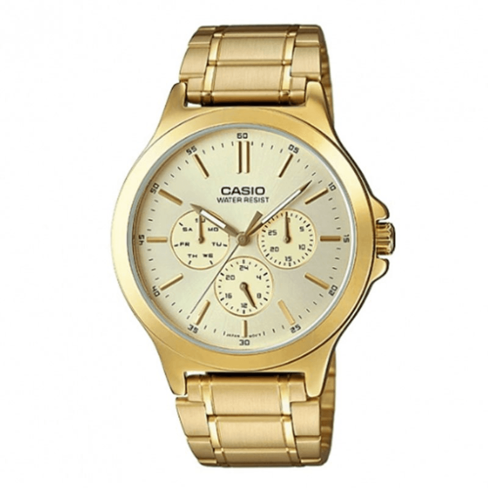 WW0157 Casio Enticer Multifunction Golden Chain Watch MTP-V300G-9AUDF