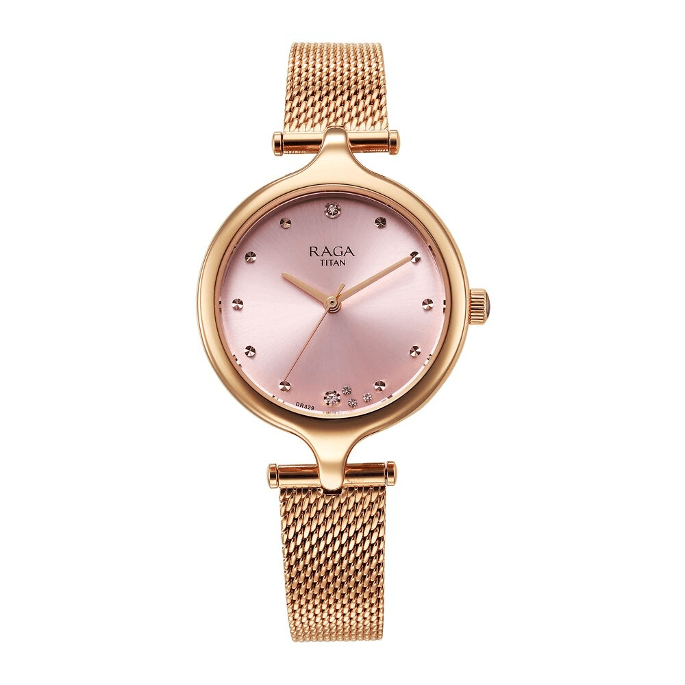 Titan Raga Showstopper 2.0 Quartz Pink Dial Watch for Women-95268WM01