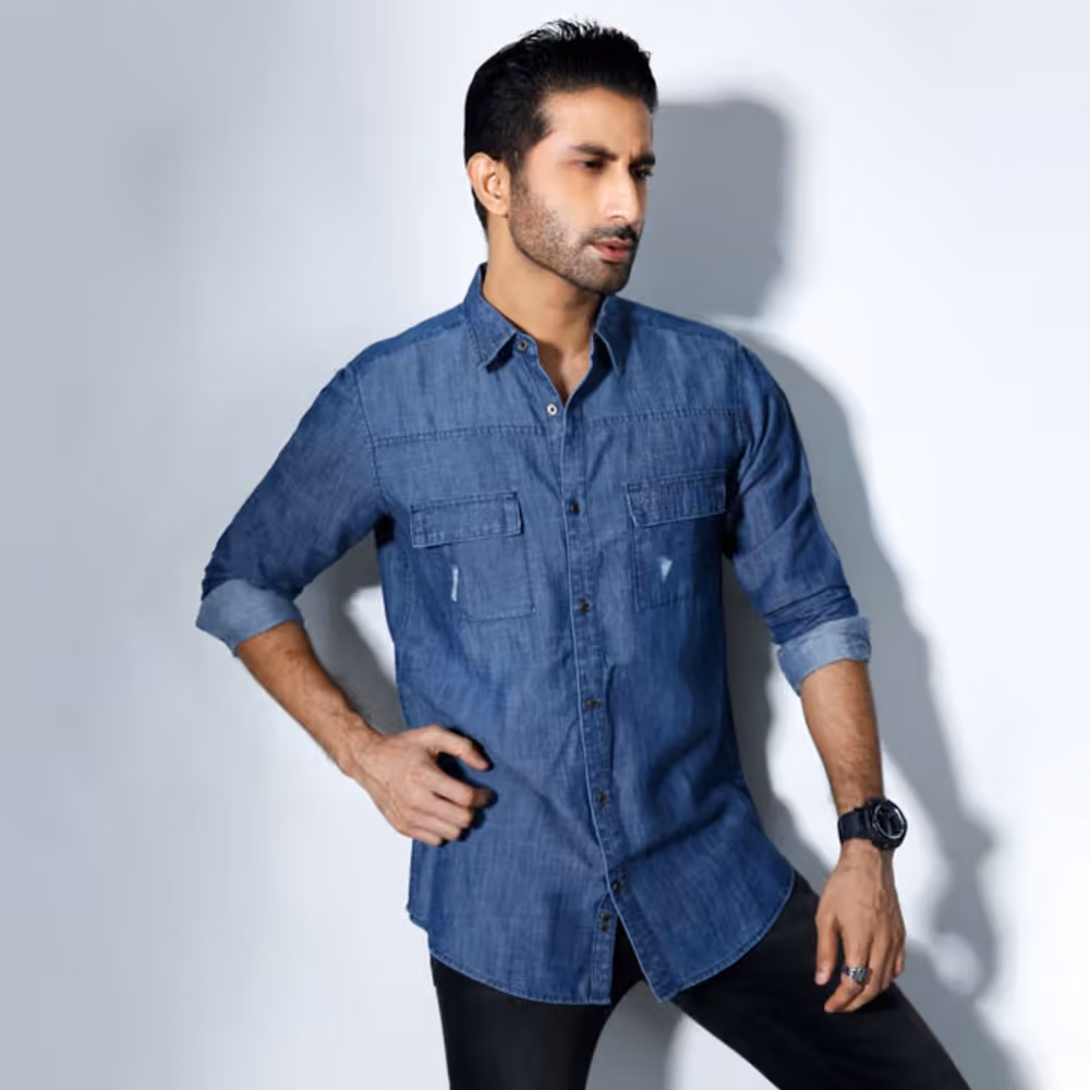 MENS FULL SLEEVE DENIM SHIRT - SLIM FIT