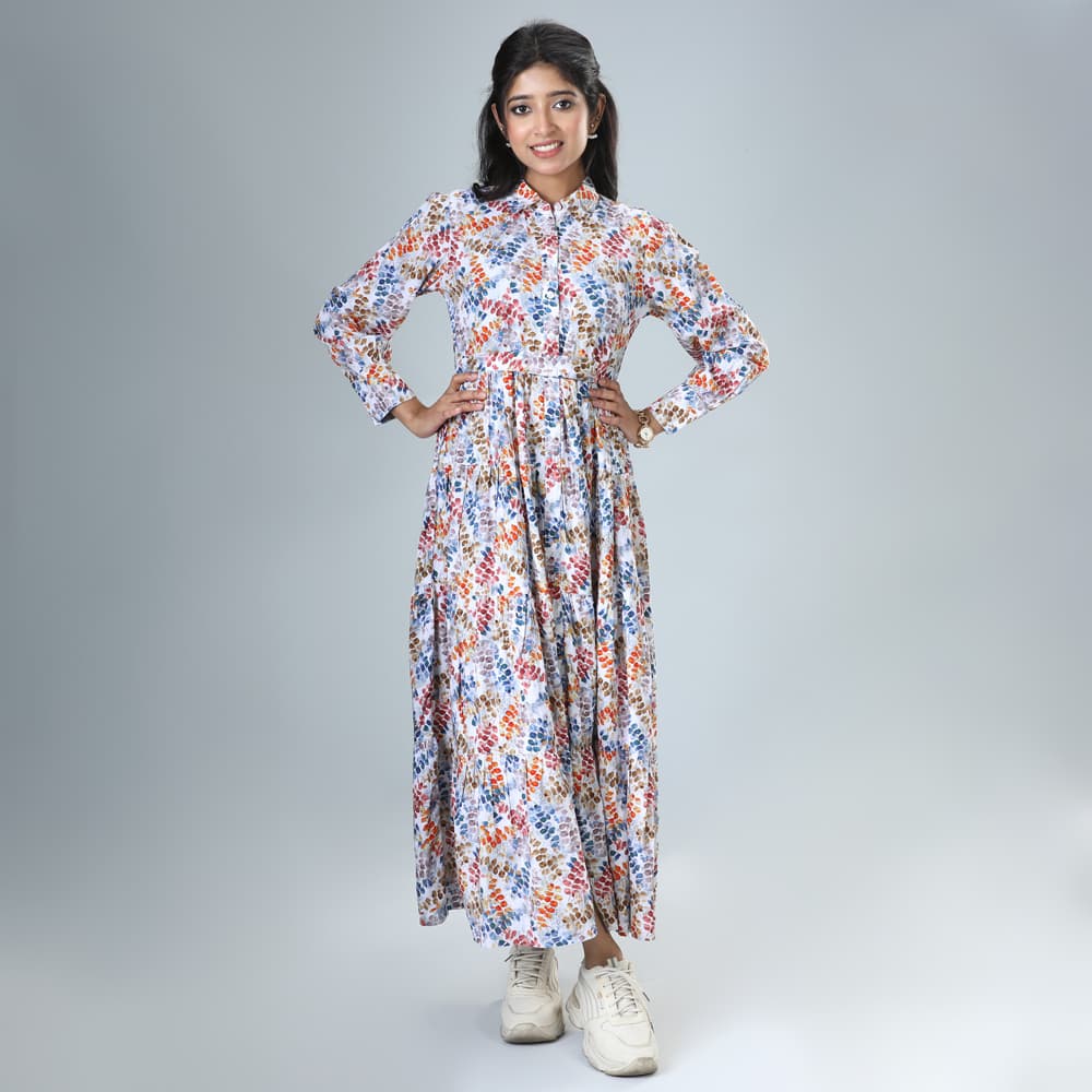 WOMENS WESTERN LONG DRESS - REGULAR FIT