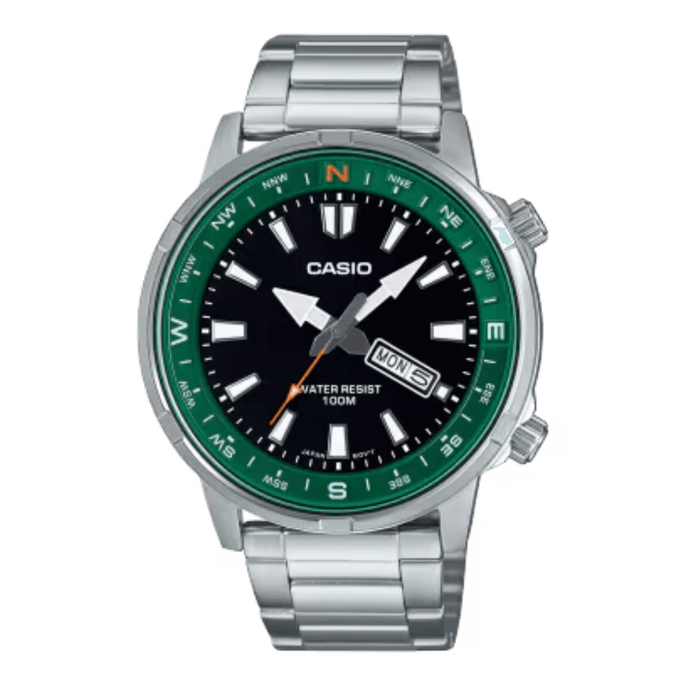 WW2559 Casio Standard Day Date Stainless Steel Chain Watch MTD-130D-1A3VDF