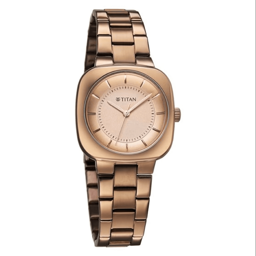 Titan Horizon Quartz Analog Brown Dial Stainless Steel Strap Watch For Women (95296QM01)