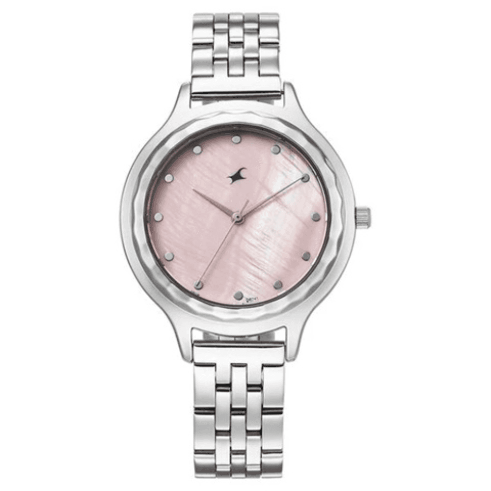 Fastrack 68046SM03 Stunners X Pink Dial Stainless Steel Watch For Girls