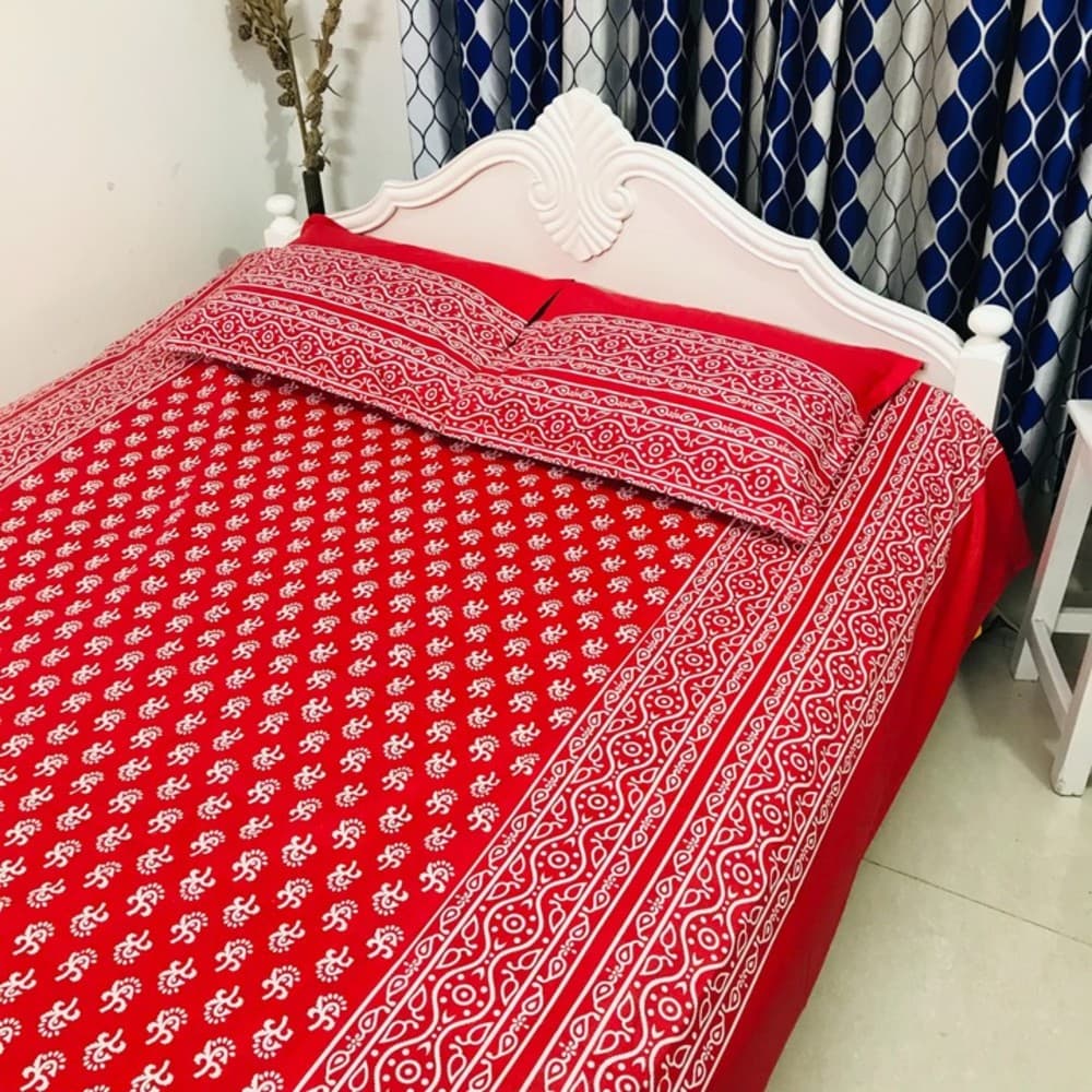 Rasha - Pinterest Themed Bedsheet & Pillow Covers Set - King Size 7/8 Feet+-