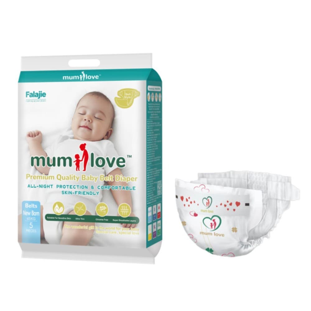 Mumlove Ultra Thin Baby Belt Disposable Diaper (Origin Japan)-New Born 5 pcs