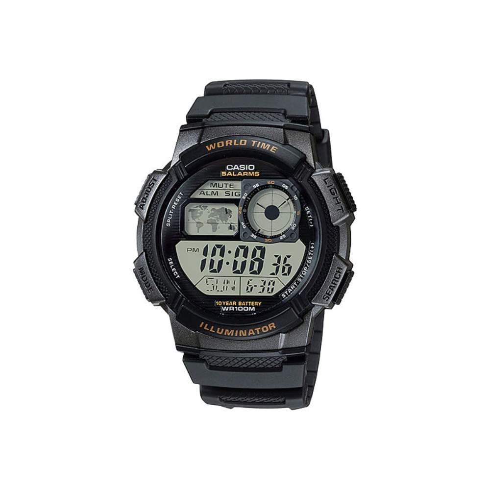 Casio AE-1000W-1AVDF World Time Multifunction Fiber Belt Watch for Men
