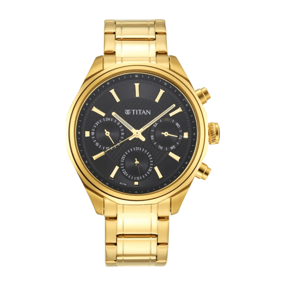 Titan Regalia Opulent Silver Dial Quartz Multifunction Stainless Steel Strap watch for Men (1829YM01)