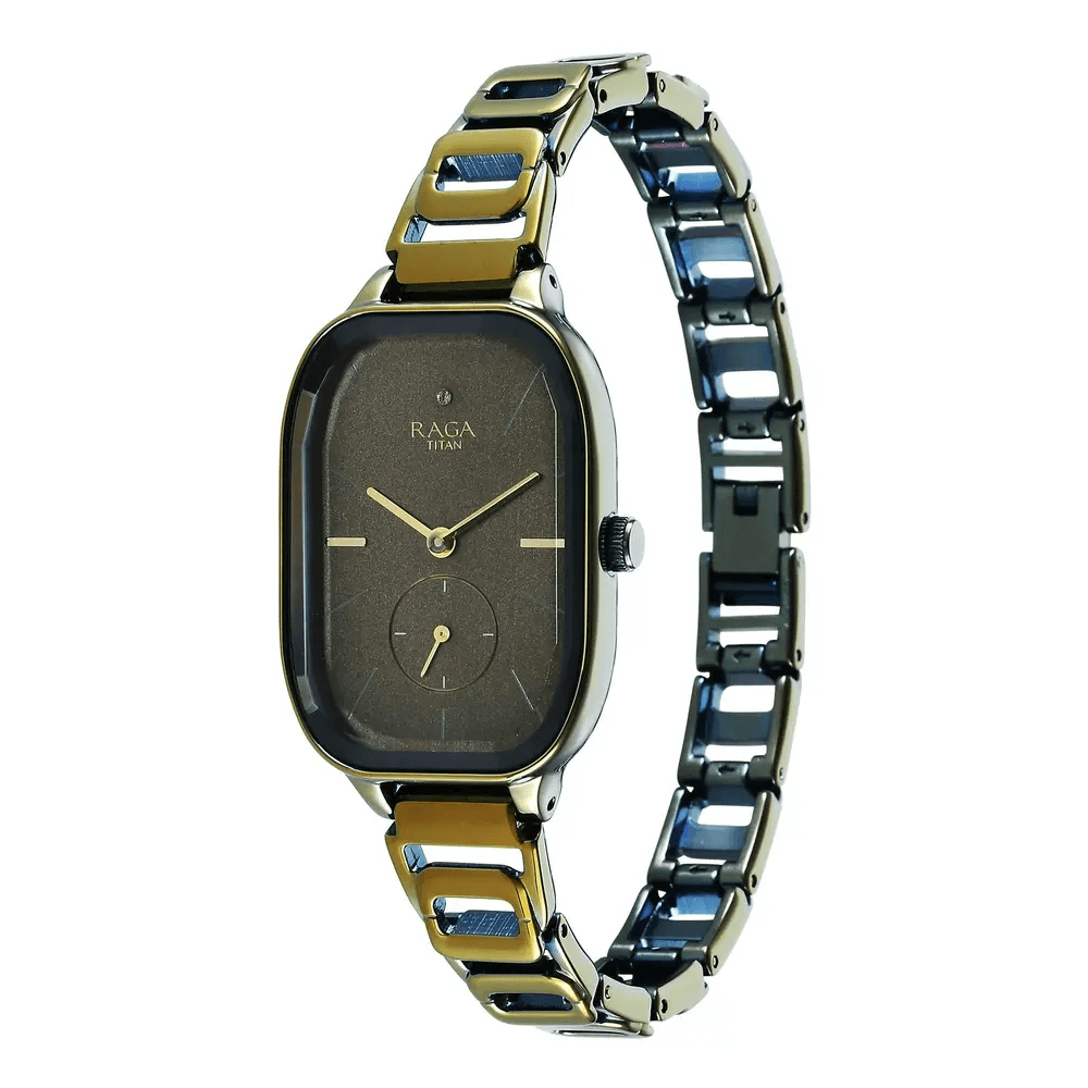 Titan Raga Chic Quartz Analog Green Dial Green Metal Strap Watch for Women