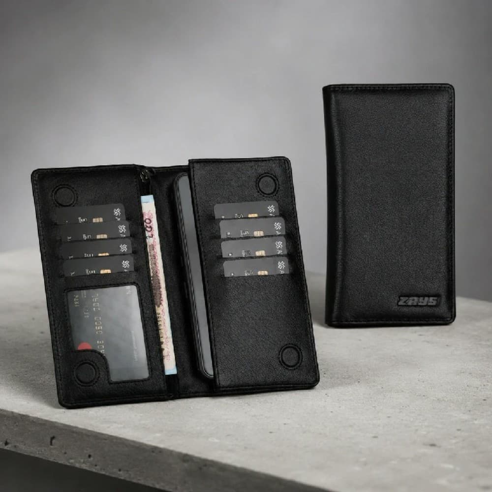 Zays Handcrafted Premium Eco-Friendly Leather Long Wallet for Mobile and Many things