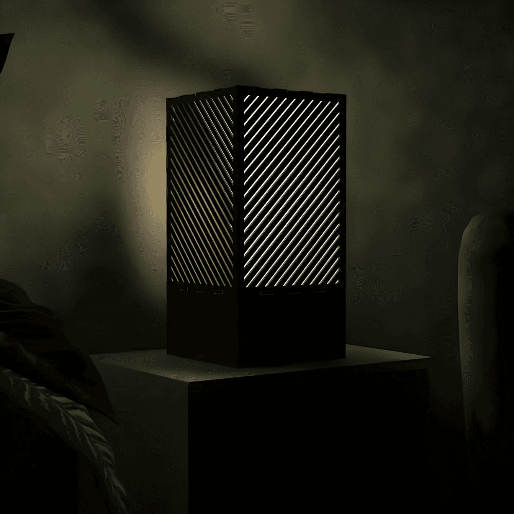 Handcrafted Wood Table Lamp | Minimalist Japanese Design | Warm Ambient Light for Bedroom & Living Room | Wooden Home Decor Light by Ednfy (SL-107)