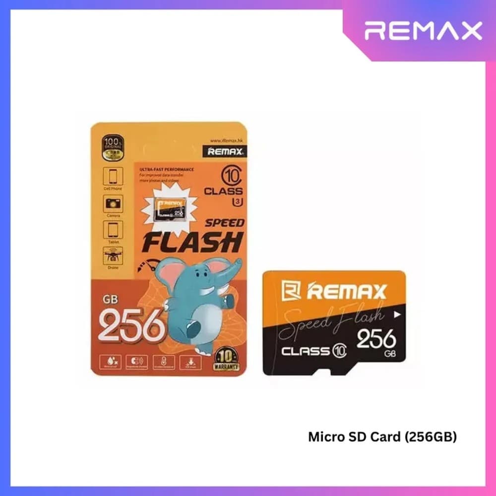 Remax Class 10 Speed Flash Super Card Micro SDXC 256GB (Ten Year Warranty)