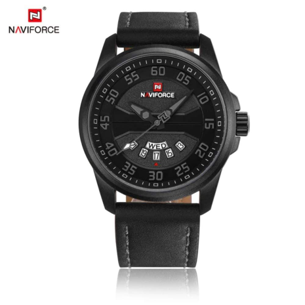 Naviforce Casual Military Sports Quartz Day and Date Display Leather Watch For Men