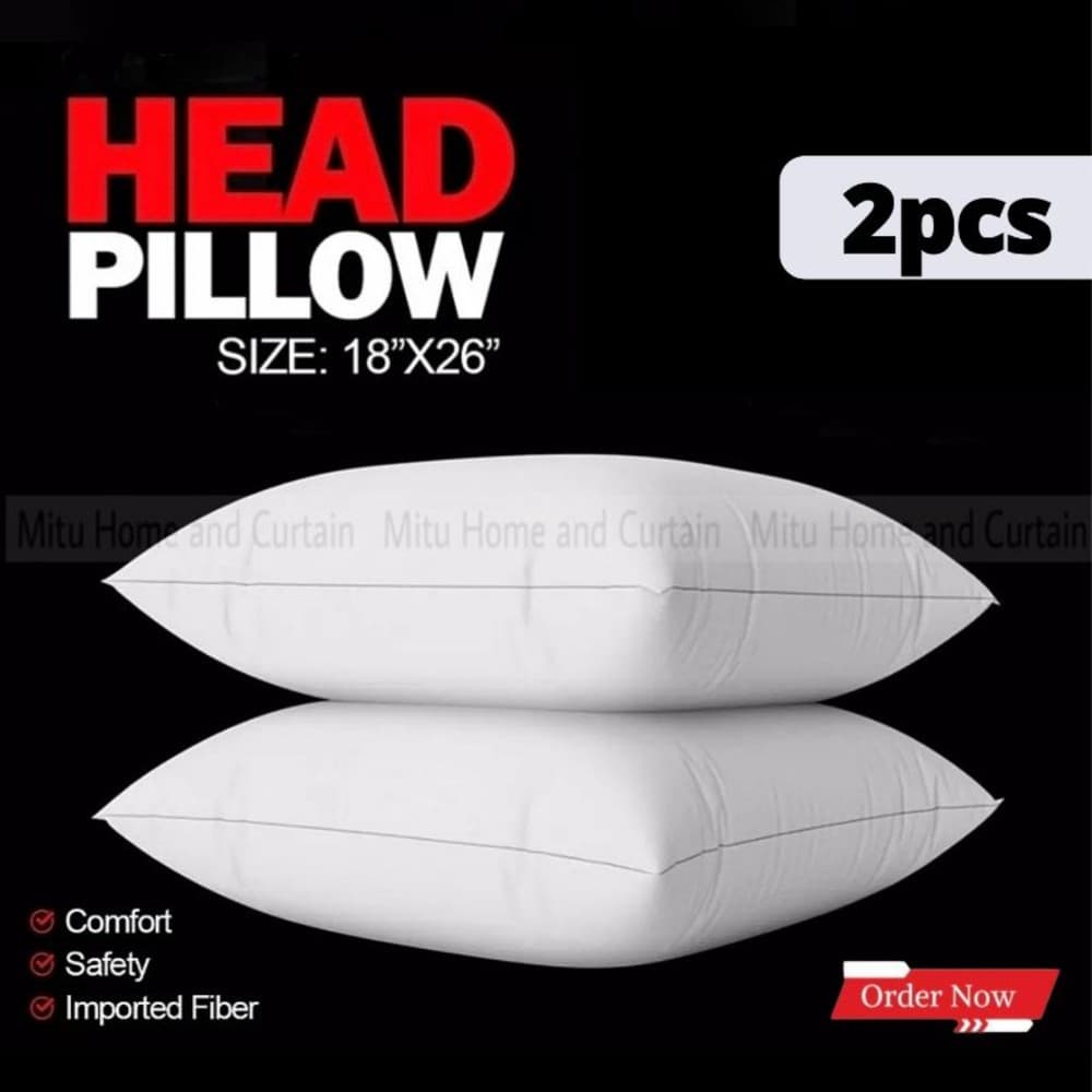 Exclusive Korean fiber Head Pillow standard 18*26 size Cotton Fabric 2pcs combo