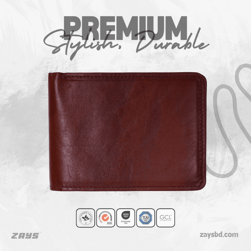 Zays Handcrafted Premium Eco-Friendly Leather Bifold Wallet – Slim, Durable & Stylish Short Wallet for Unisex – Top-Grain Leather, Compact & Lightweight