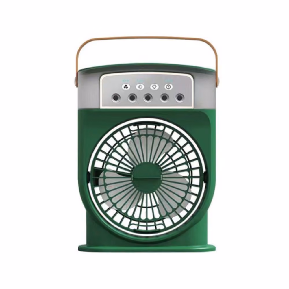 Disnie Rechargeable Mini Portable Cooling Fan Aircon Adjustable Table Air Cooler Green