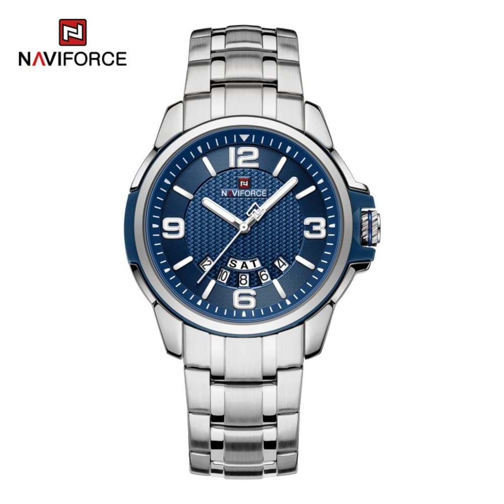 NAVIFORCE 9215 Watch Luxury Original Stainless Steel Belt Quartz Wrist Watches for Men