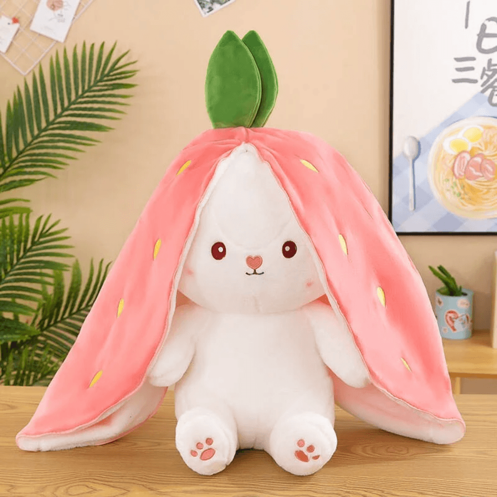 Carrot Strawberry Transformed Into Rabbit Fruit Stuffed Plush Toys Bunny Doll
