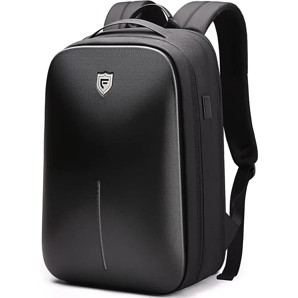 FENRUIEN 3208 Gaming Laptop Backpack 15.6 Inch, Expandable Hard Shell Backpack with USB Charging Port, Water Resistant Business Computer Backpack, Black