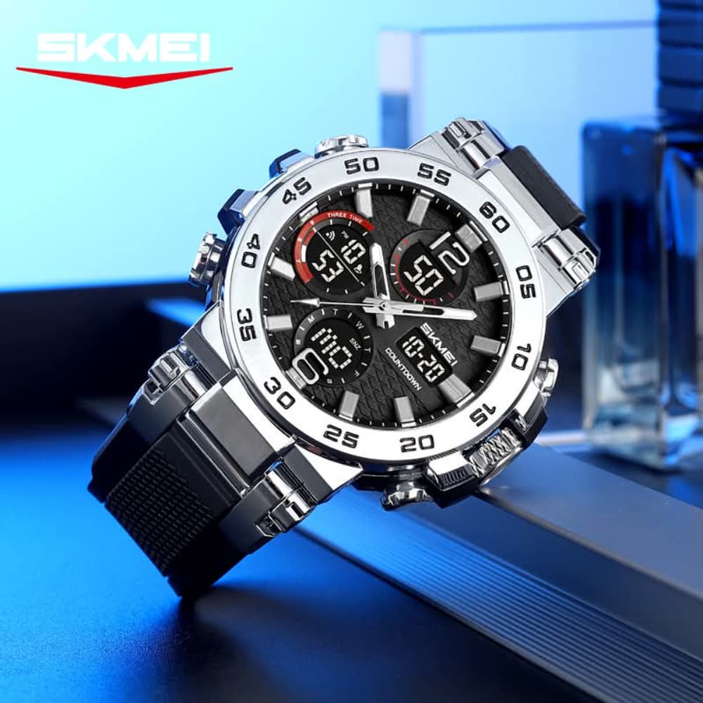 SKMEI 2499 Dual Display Analog Digital LED Electronic Quartz Waterproof Big Wristwatch