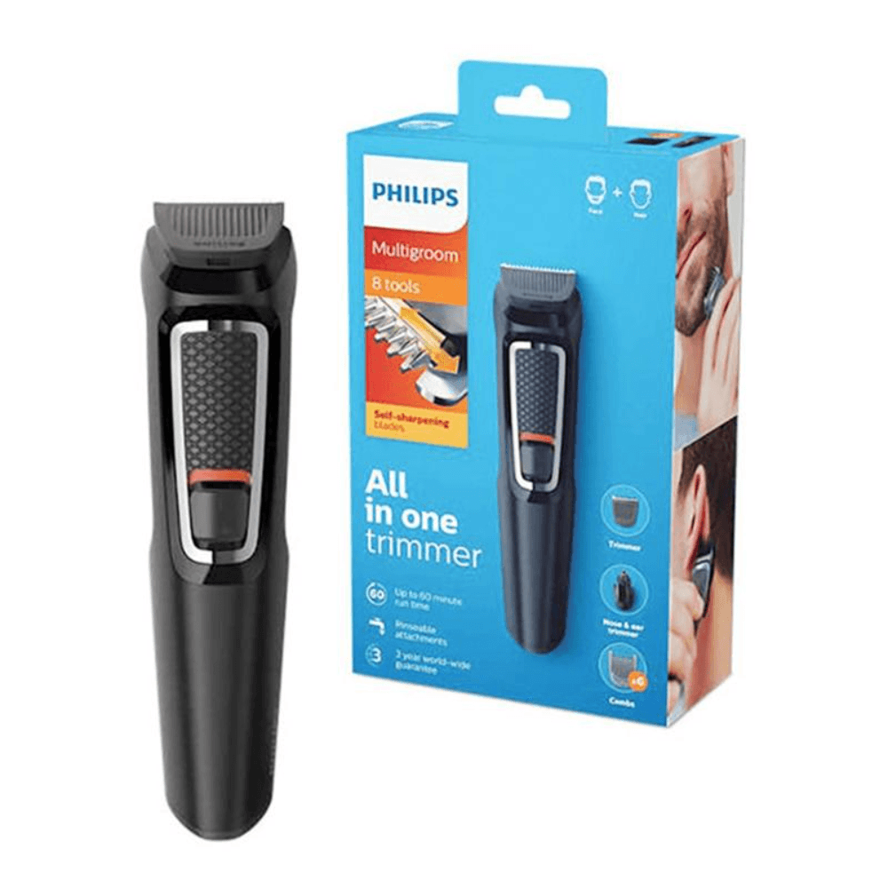 Philips MG3730/15 Multigroom 8 in 1 Face and Hair Trimmer Series 3000 for Men