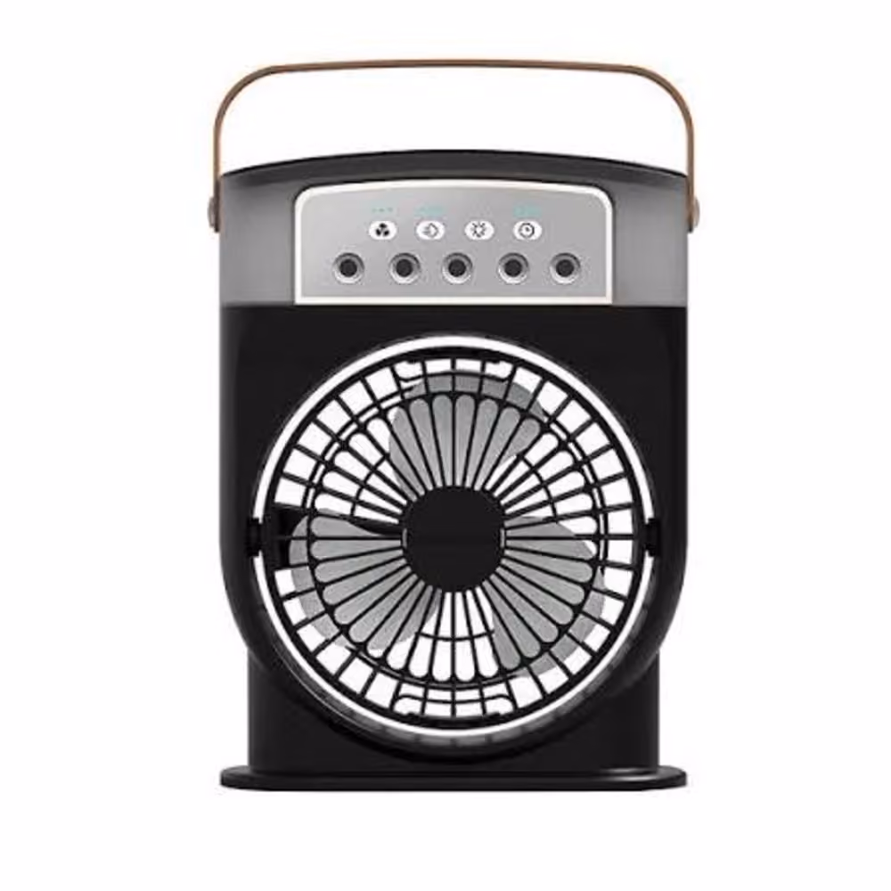 Disnie Rechargeable Mini Portable Cooling Fan Aircon Adjustable Table Air Cooler Black