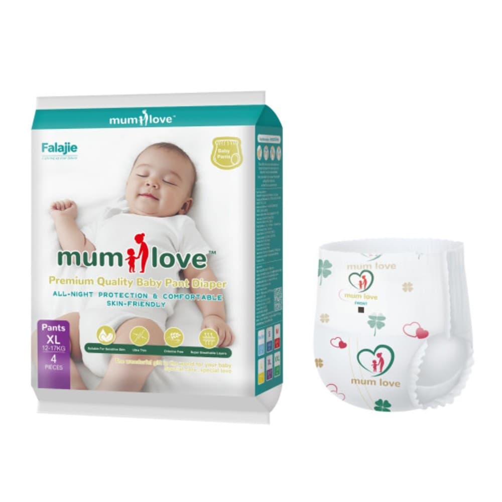 Mumlove Ultra Thin Baby Pant Disposable Diaper (Origin Japan)-XL-4 pcs (12-17kgs)