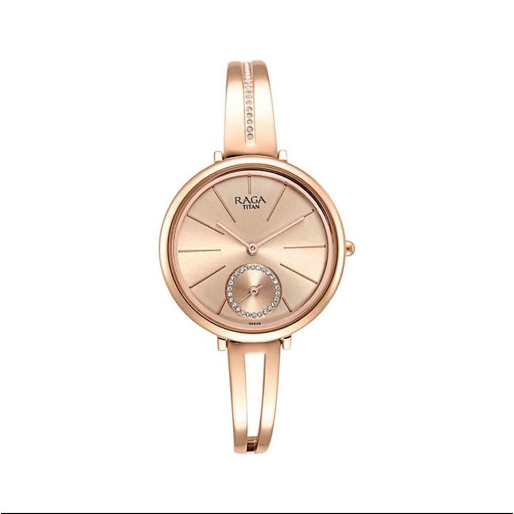 Titan Raga Viva Rose Gold Dial Women Watch With Metal Strap - 2647WM01