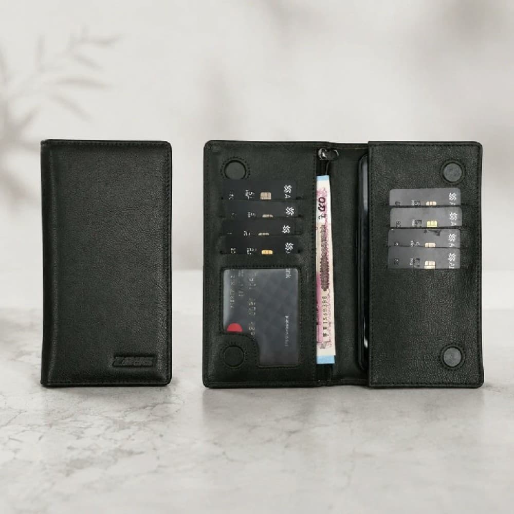 Zays Handcrafted Premium Eco-Friendly Leather Long Wallet for Mobile and Many things
