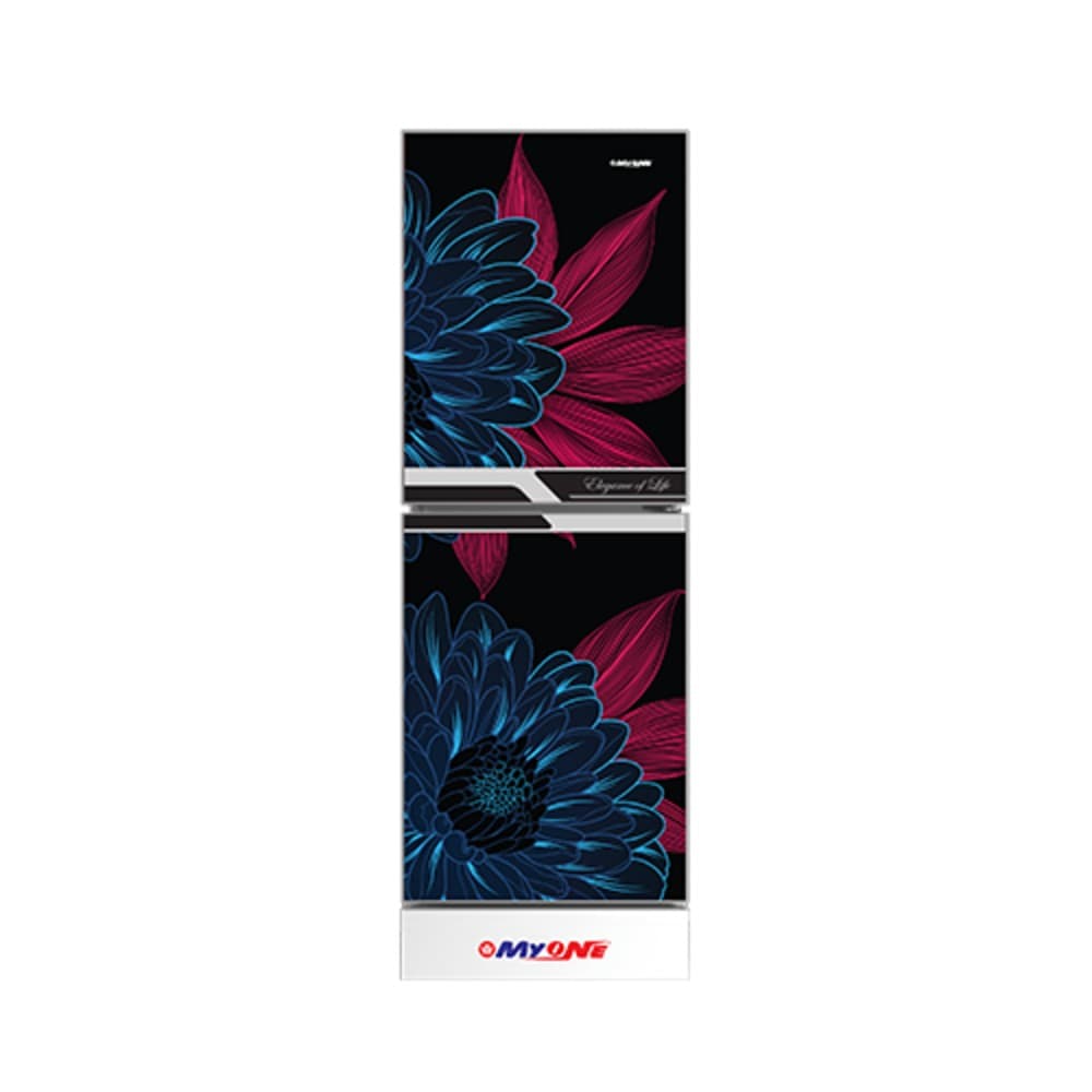 MyOne 175L Bottom Mount Refrigerator (MY-1G5G) RED DAISY BLACK MATCH