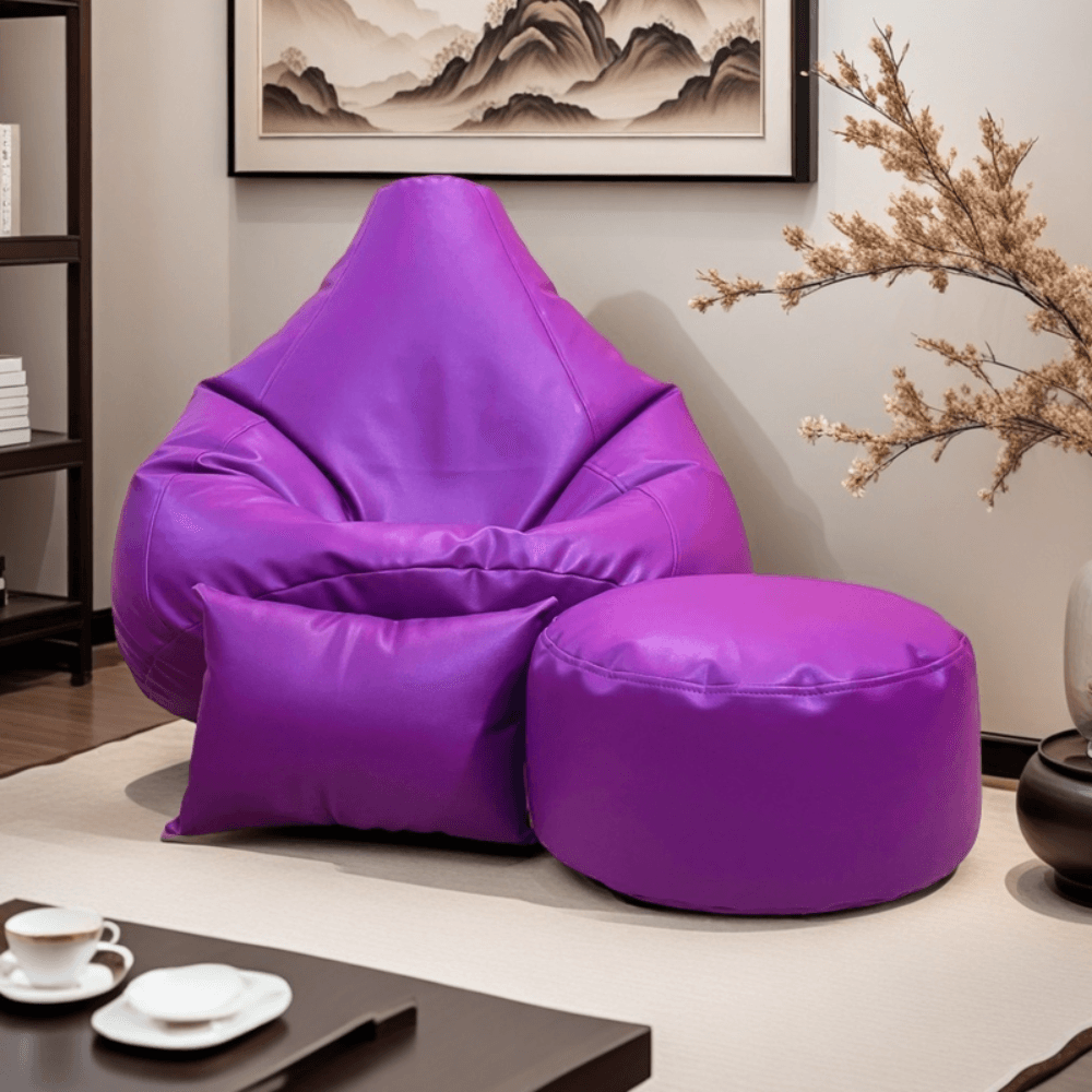 LAZY DUDE XXL COMBO Slim Fit Multiple Shaped Lazy Bean Bag - Color Purple