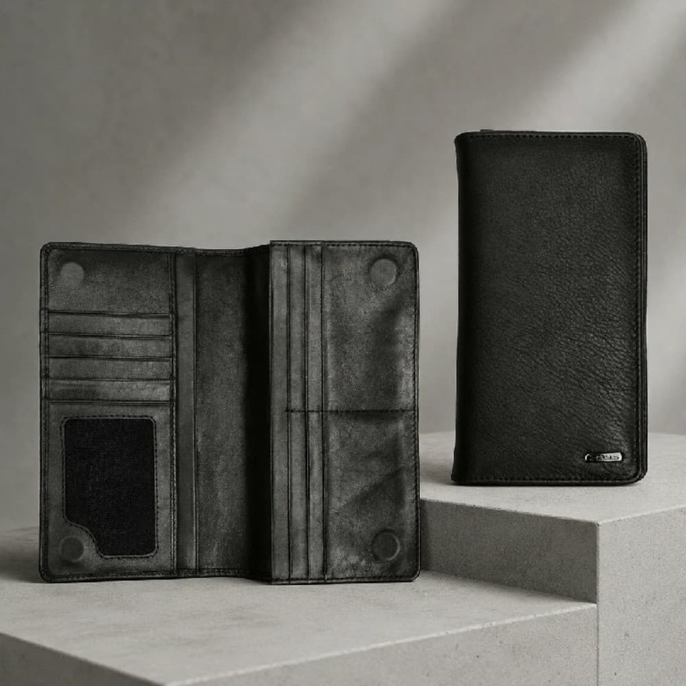 Zays Handcrafted Premium Eco-Friendly Leather Long Wallet for Mobile and Many things