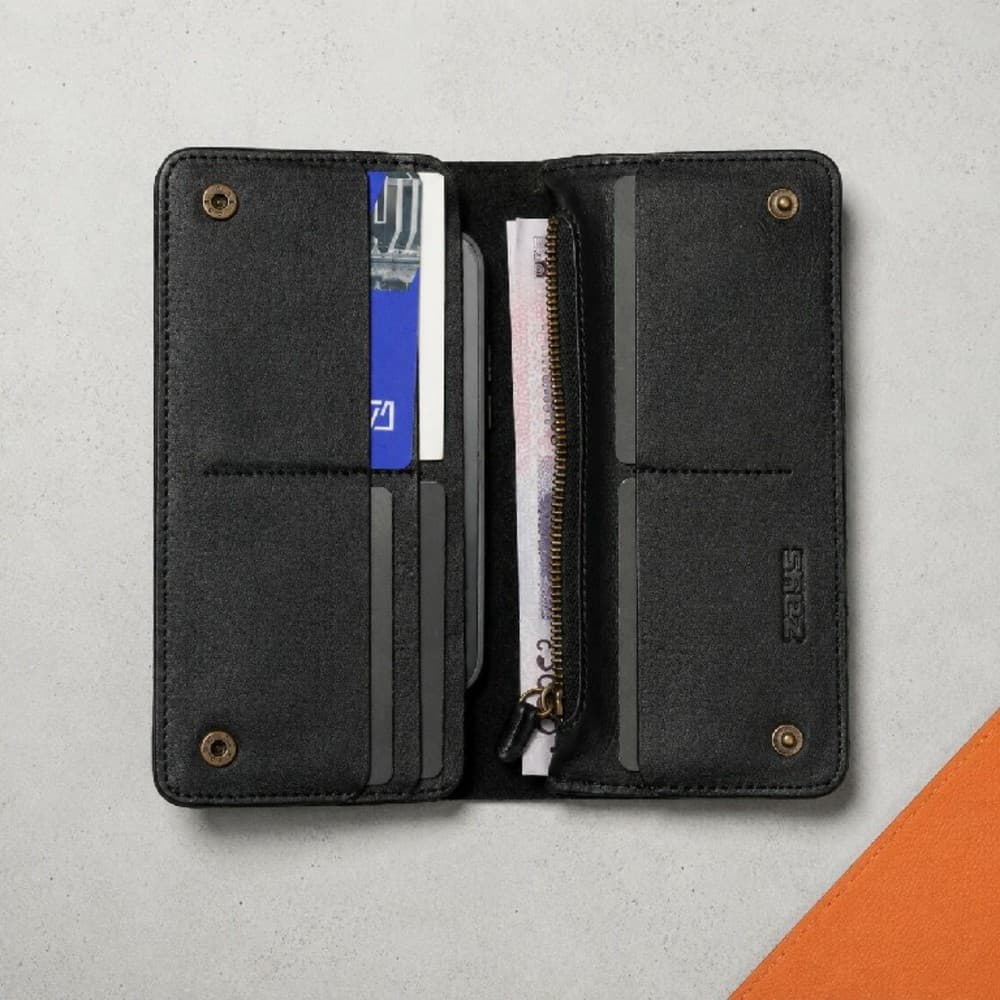 Zays Handcrafted Premium Eco-Friendly Leather Long Wallet for Mobile and Many things