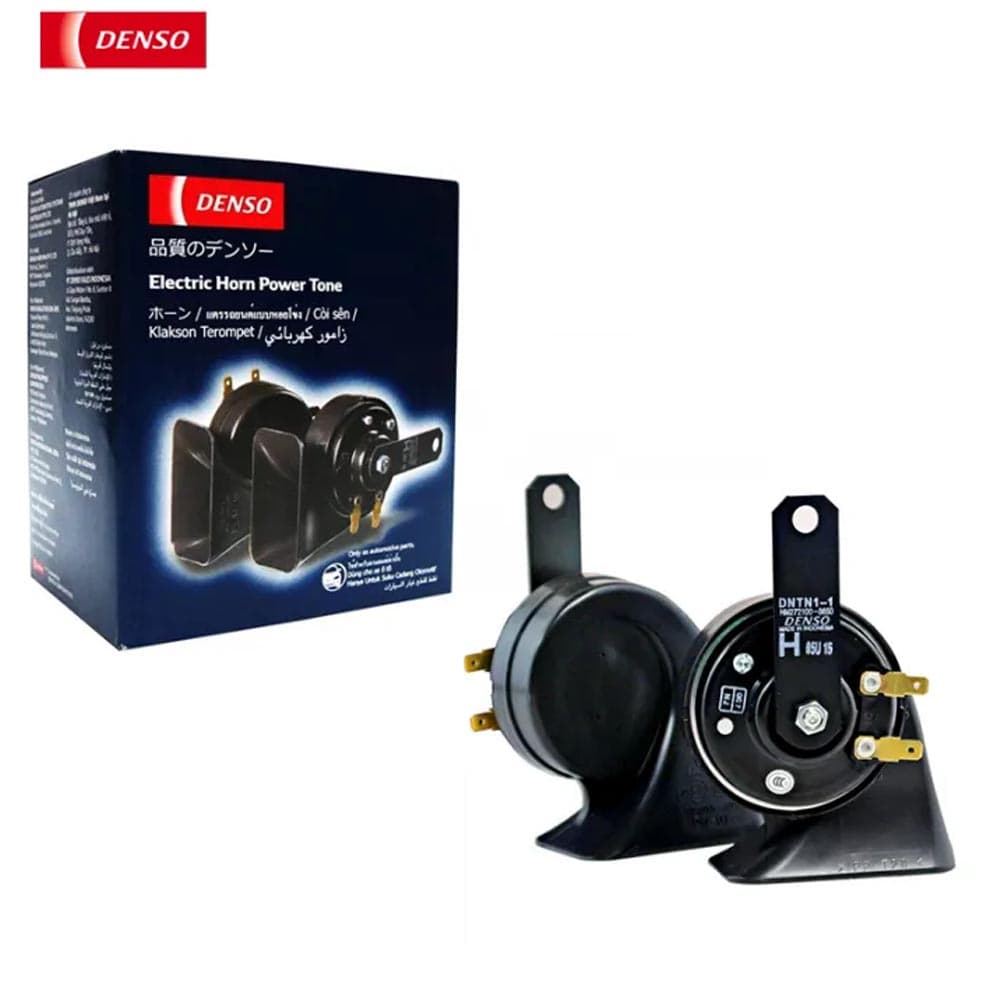 Denso 1 Pair (2 PC) Snail TRUMPET Loud POP Horn for Car and Motorcycle Water Resistant (Made in Malaysia) 12V DC