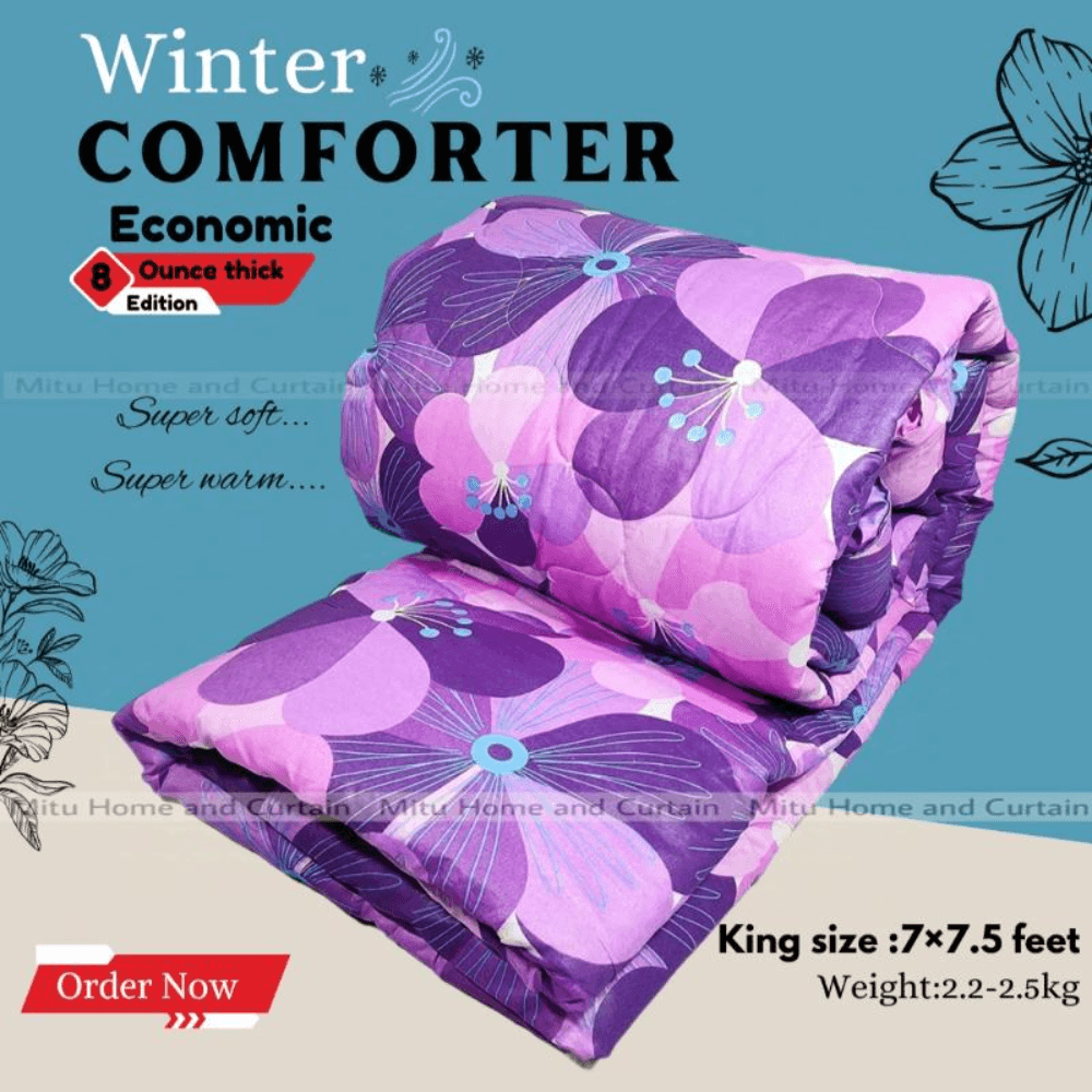 Comforter King size Exclusive Comforter with full cotton fabric 84*90 inch European cube style (1pcs Box)