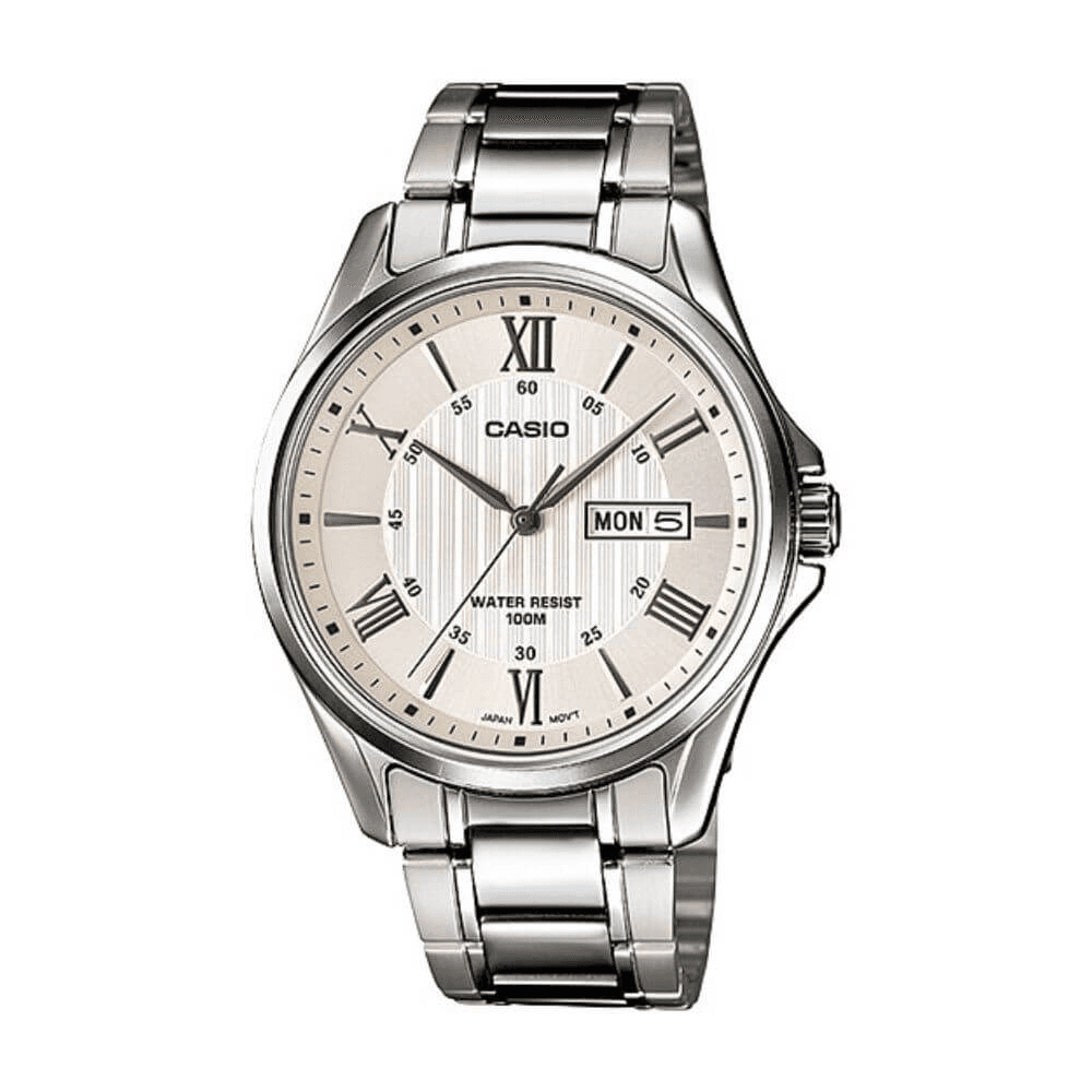 WW1239 Casio Enticer Day Date Stainless Steel Chain Watch MTP-1384D-7AVDF