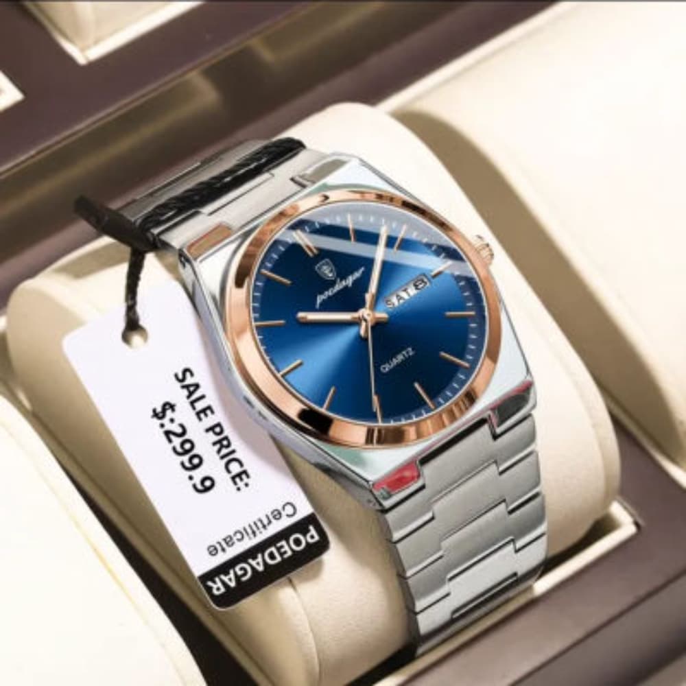 Poedagar New Model Men Watch Luxury Fashion Stainless Steel Quartz Movement Waterproof Wrist-Watch For Men (930)