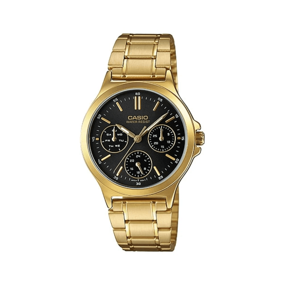 WW1228 Casio Enticer Multifunction Golden Ladies Chain Watch LTP-V300G-1AUDF