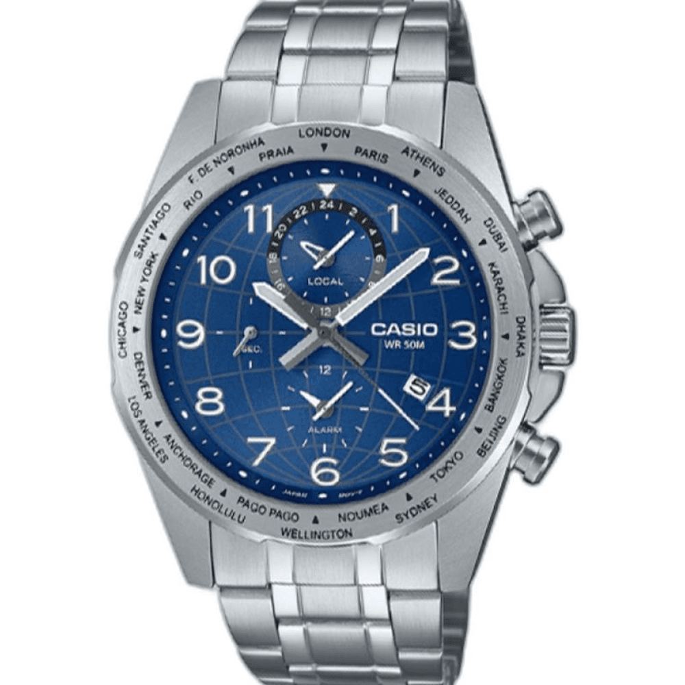 Casio MTP-W500D-2AVDF Analog Stainless Steel Men’s Watch - Blue & Silver